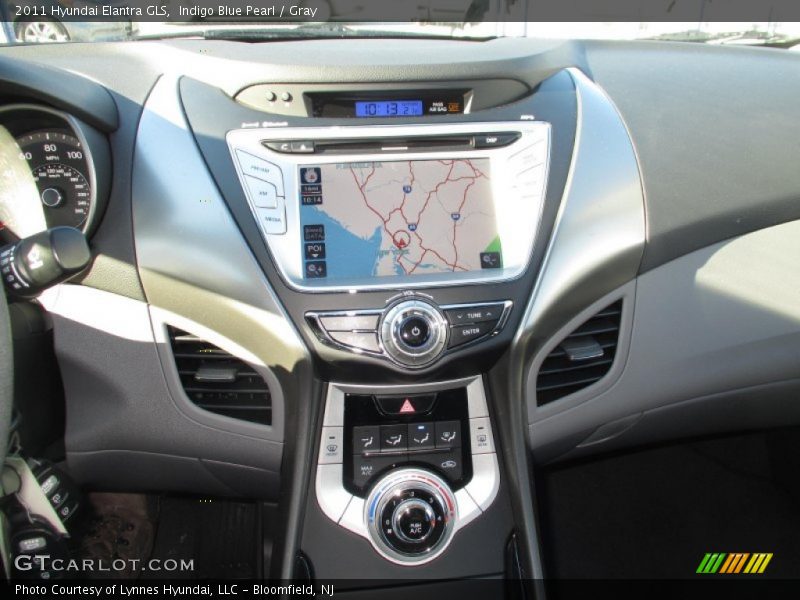 Indigo Blue Pearl / Gray 2011 Hyundai Elantra GLS