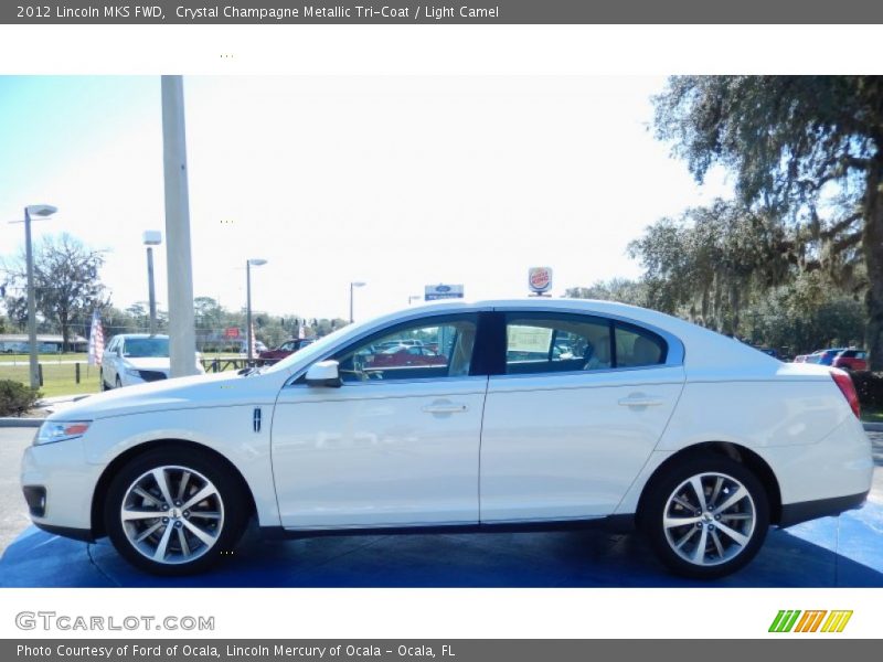 Crystal Champagne Metallic Tri-Coat / Light Camel 2012 Lincoln MKS FWD