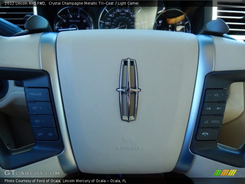 Crystal Champagne Metallic Tri-Coat / Light Camel 2012 Lincoln MKS FWD