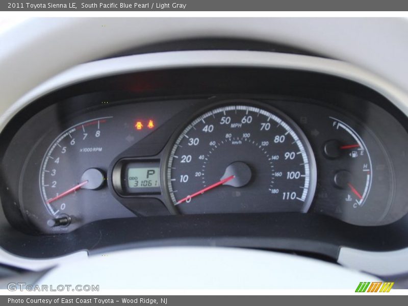 South Pacific Blue Pearl / Light Gray 2011 Toyota Sienna LE