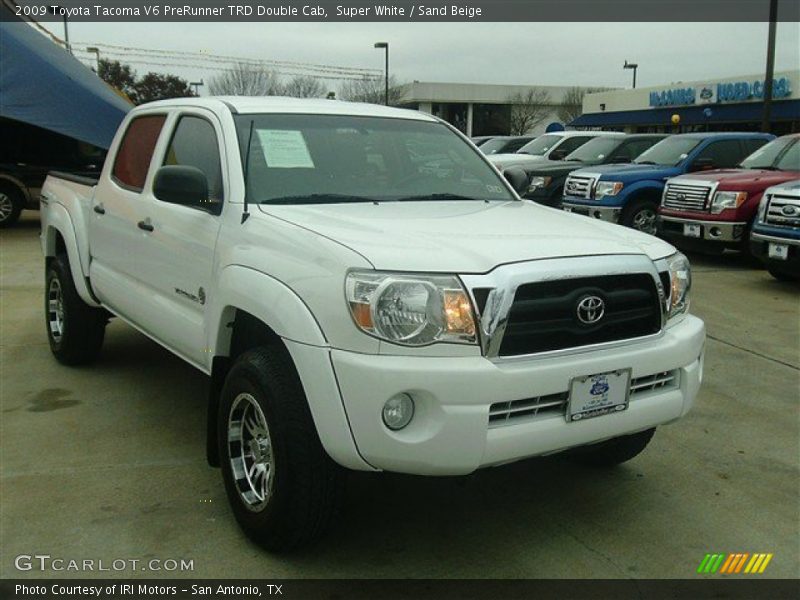 Super White / Sand Beige 2009 Toyota Tacoma V6 PreRunner TRD Double Cab