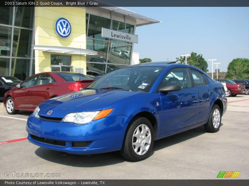 Bright Blue / Gray 2003 Saturn ION 2 Quad Coupe