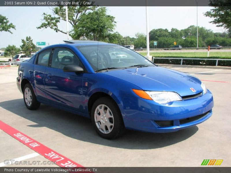 Bright Blue / Gray 2003 Saturn ION 2 Quad Coupe