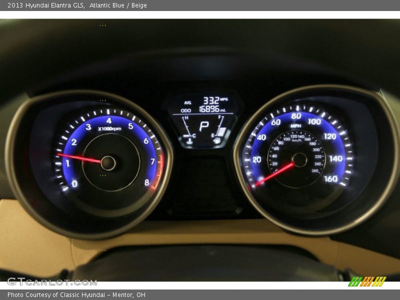 Atlantic Blue / Beige 2013 Hyundai Elantra GLS