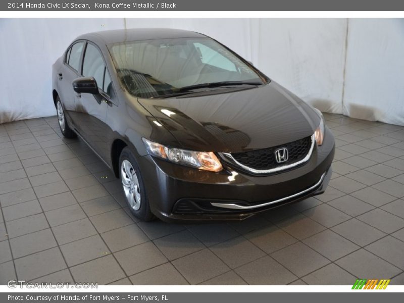 Kona Coffee Metallic / Black 2014 Honda Civic LX Sedan