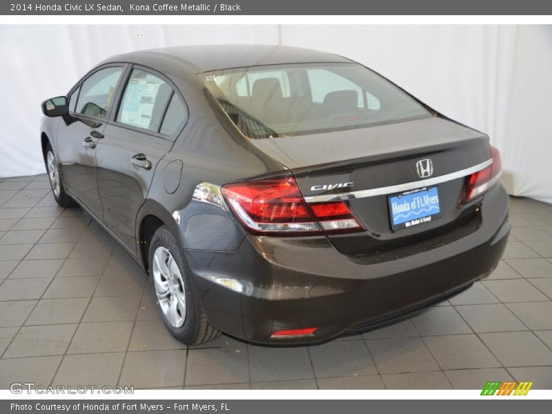 Kona Coffee Metallic / Black 2014 Honda Civic LX Sedan