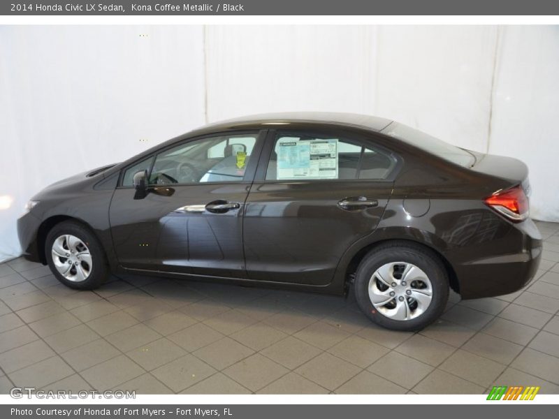 Kona Coffee Metallic / Black 2014 Honda Civic LX Sedan