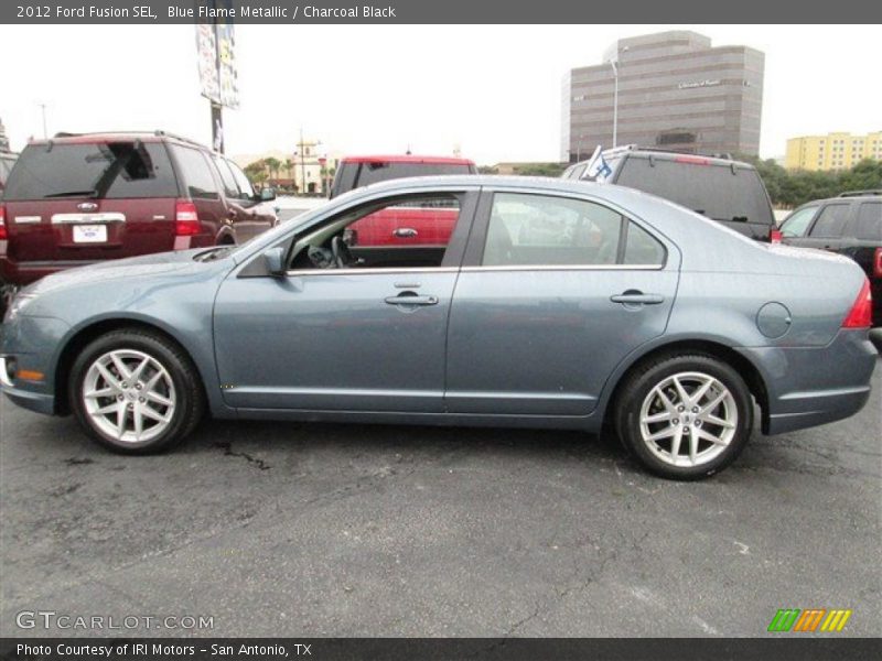 Blue Flame Metallic / Charcoal Black 2012 Ford Fusion SEL