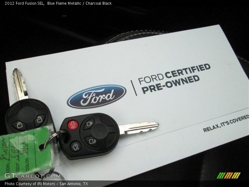 Blue Flame Metallic / Charcoal Black 2012 Ford Fusion SEL