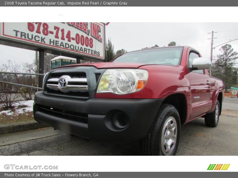 Impulse Red Pearl / Graphite Gray 2008 Toyota Tacoma Regular Cab