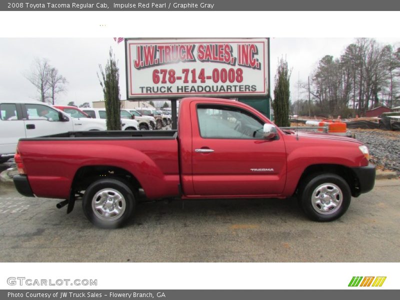 Impulse Red Pearl / Graphite Gray 2008 Toyota Tacoma Regular Cab