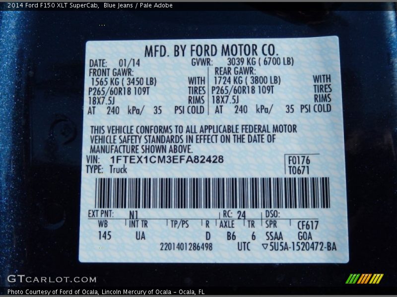 Blue Jeans / Pale Adobe 2014 Ford F150 XLT SuperCab
