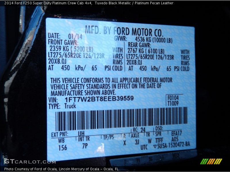 Tuxedo Black Metallic / Platinum Pecan Leather 2014 Ford F250 Super Duty Platinum Crew Cab 4x4