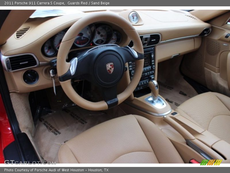 Guards Red / Sand Beige 2011 Porsche 911 Carrera S Coupe