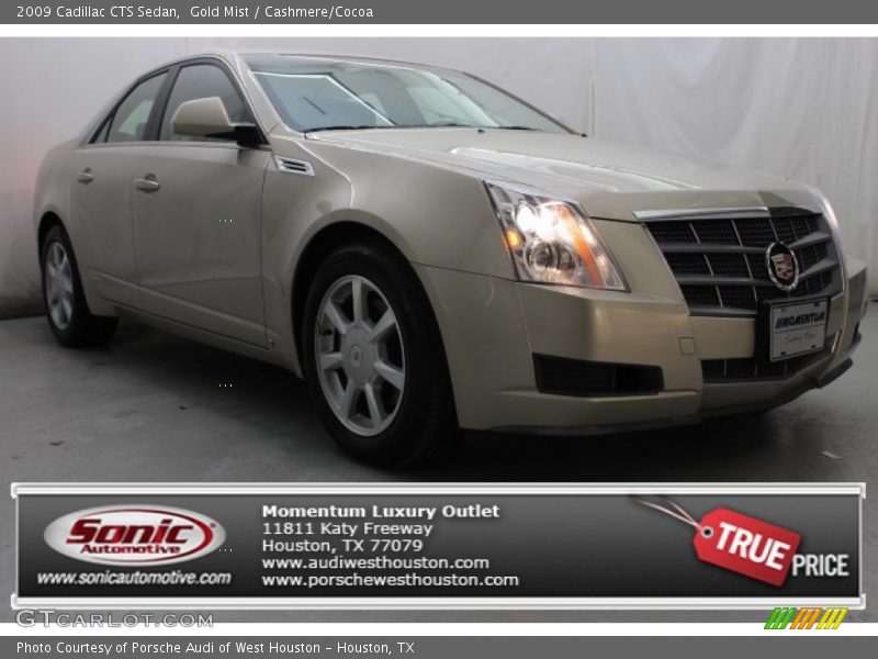 Gold Mist / Cashmere/Cocoa 2009 Cadillac CTS Sedan