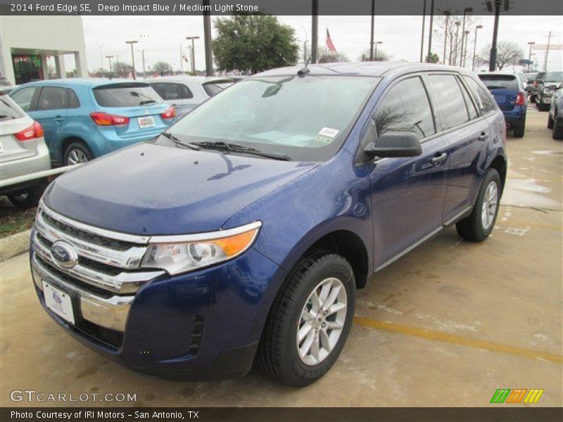 Deep Impact Blue / Medium Light Stone 2014 Ford Edge SE
