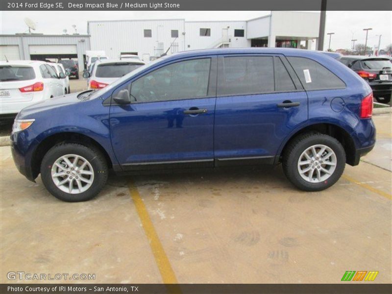 Deep Impact Blue / Medium Light Stone 2014 Ford Edge SE