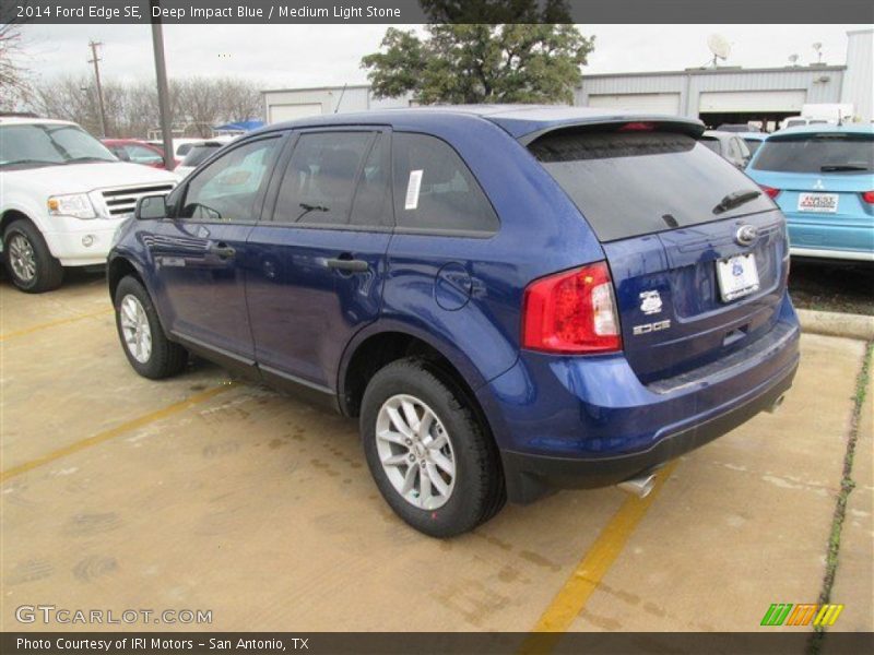 Deep Impact Blue / Medium Light Stone 2014 Ford Edge SE