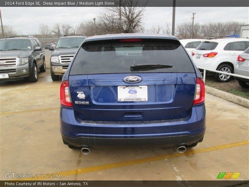 Deep Impact Blue / Medium Light Stone 2014 Ford Edge SE