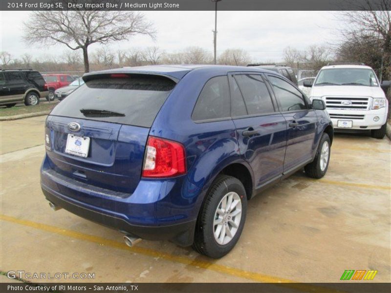 Deep Impact Blue / Medium Light Stone 2014 Ford Edge SE