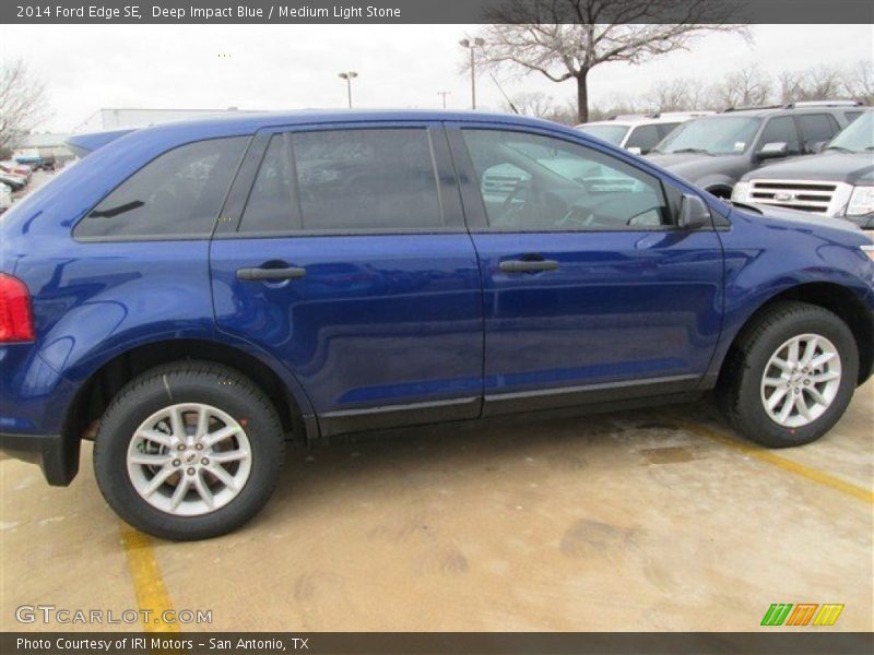 Deep Impact Blue / Medium Light Stone 2014 Ford Edge SE