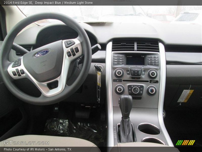 Deep Impact Blue / Medium Light Stone 2014 Ford Edge SE