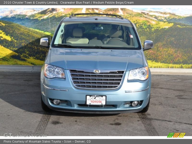 Clearwater Blue Pearl / Medium Pebble Beige/Cream 2010 Chrysler Town & Country Limited