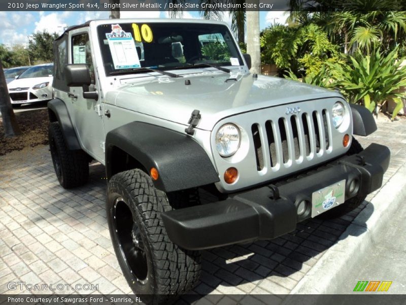 Bright Silver Metallic / Dark Slate Gray/Medium Slate Gray 2010 Jeep Wrangler Sport 4x4