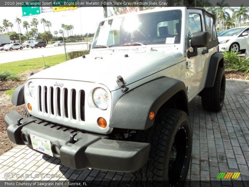 Bright Silver Metallic / Dark Slate Gray/Medium Slate Gray 2010 Jeep Wrangler Sport 4x4
