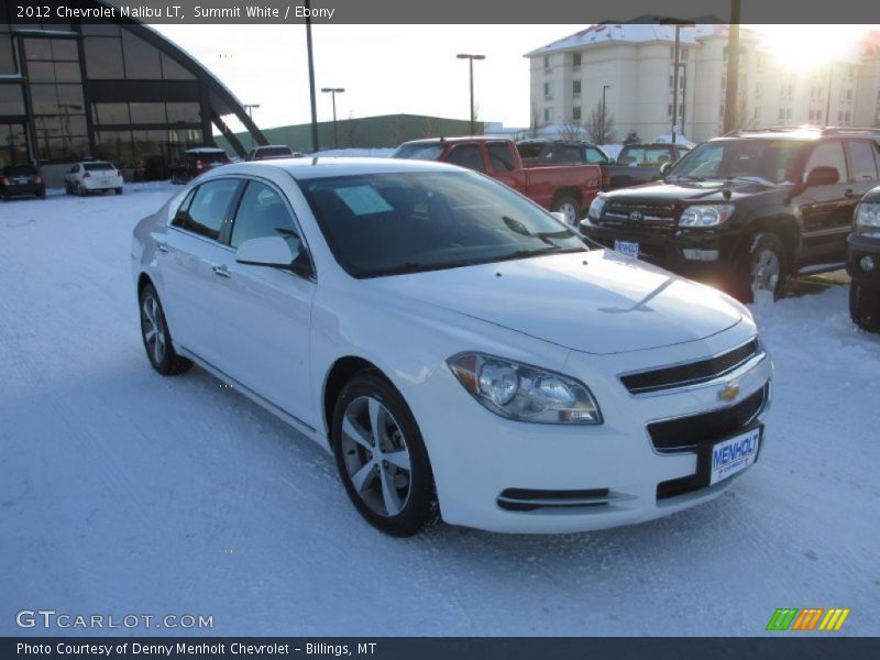 Summit White / Ebony 2012 Chevrolet Malibu LT