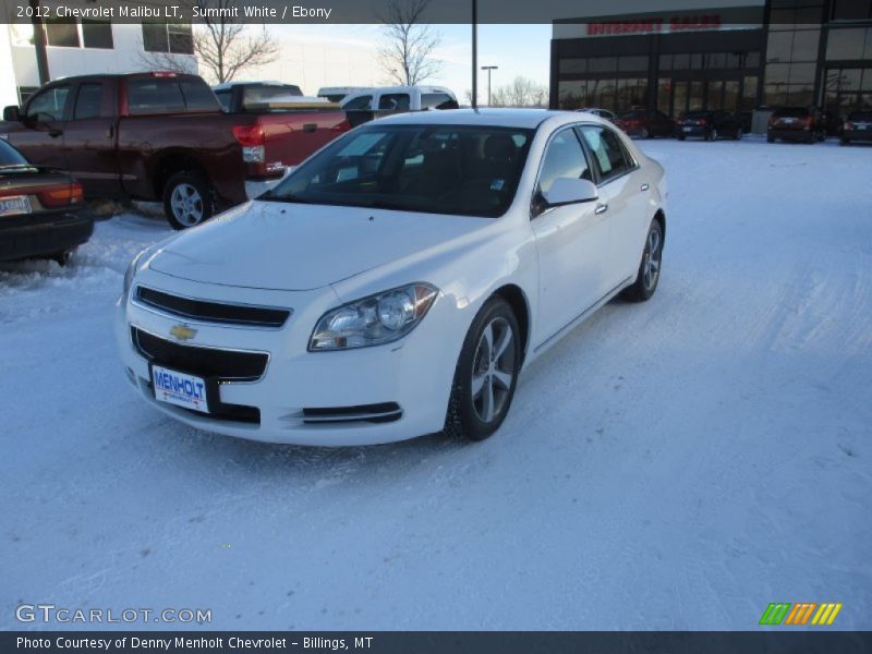 Summit White / Ebony 2012 Chevrolet Malibu LT