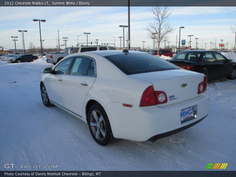 Summit White / Ebony 2012 Chevrolet Malibu LT
