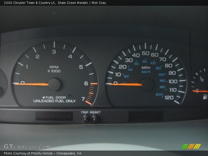 Shale Green Metallic / Mist Gray 2000 Chrysler Town & Country LX