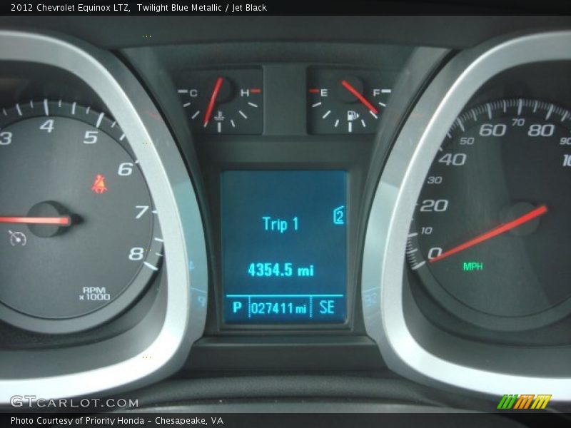 Twilight Blue Metallic / Jet Black 2012 Chevrolet Equinox LTZ