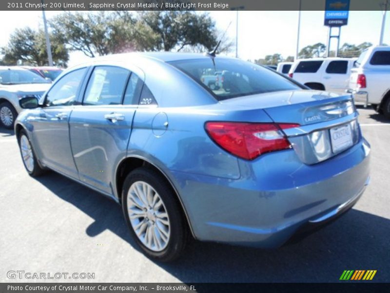 Sapphire Crystal Metallic / Black/Light Frost Beige 2011 Chrysler 200 Limited