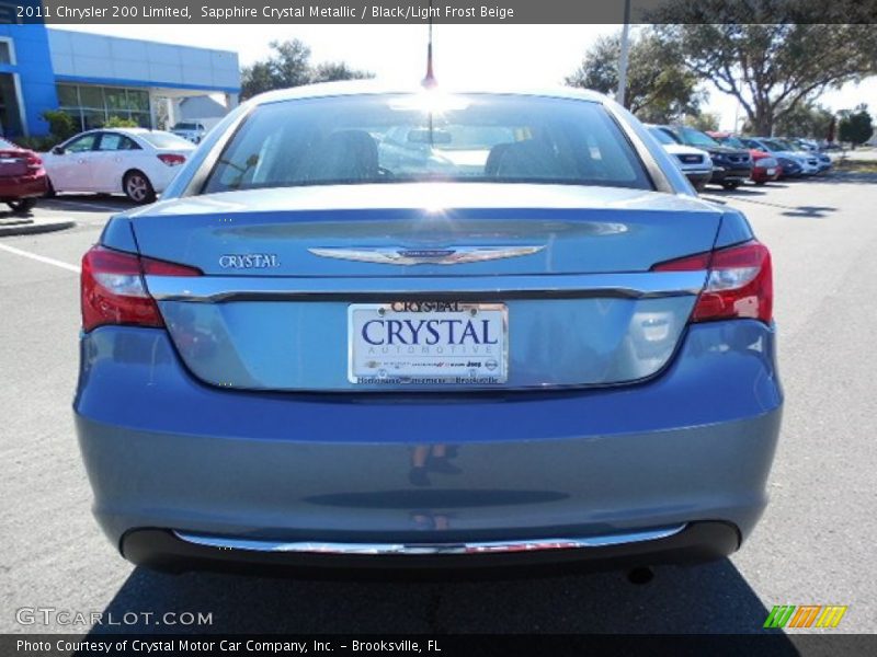 Sapphire Crystal Metallic / Black/Light Frost Beige 2011 Chrysler 200 Limited