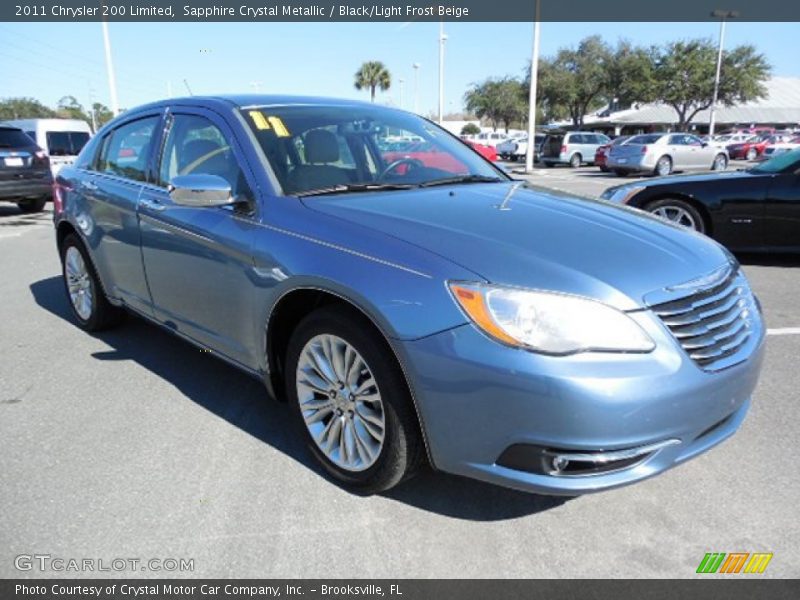 Sapphire Crystal Metallic / Black/Light Frost Beige 2011 Chrysler 200 Limited