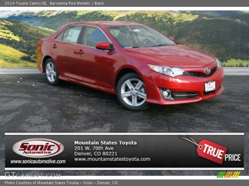 Barcelona Red Metallic / Black 2014 Toyota Camry SE