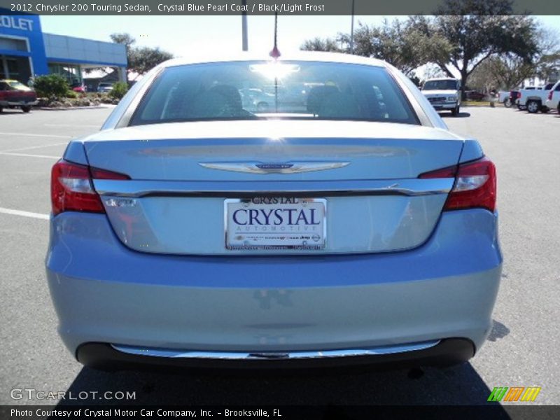 Crystal Blue Pearl Coat / Black/Light Frost 2012 Chrysler 200 Touring Sedan