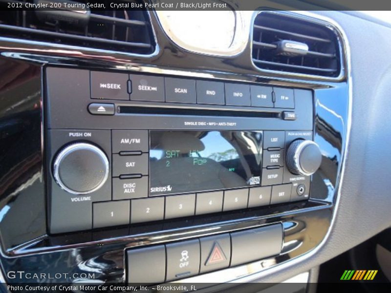 Crystal Blue Pearl Coat / Black/Light Frost 2012 Chrysler 200 Touring Sedan