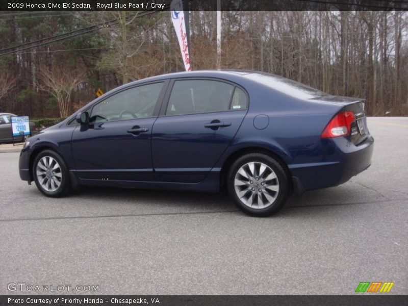 Royal Blue Pearl / Gray 2009 Honda Civic EX Sedan