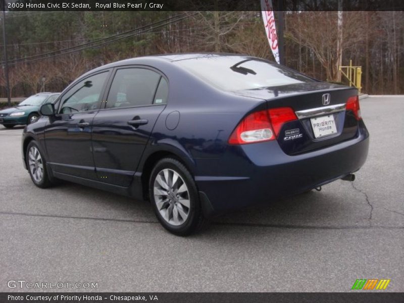 Royal Blue Pearl / Gray 2009 Honda Civic EX Sedan