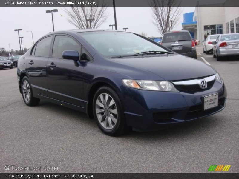 Royal Blue Pearl / Gray 2009 Honda Civic EX Sedan