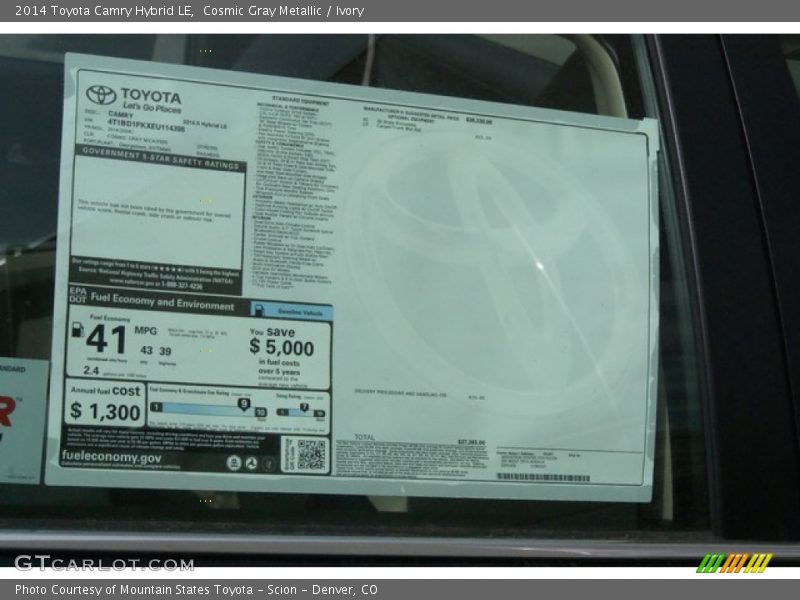 Cosmic Gray Metallic / Ivory 2014 Toyota Camry Hybrid LE