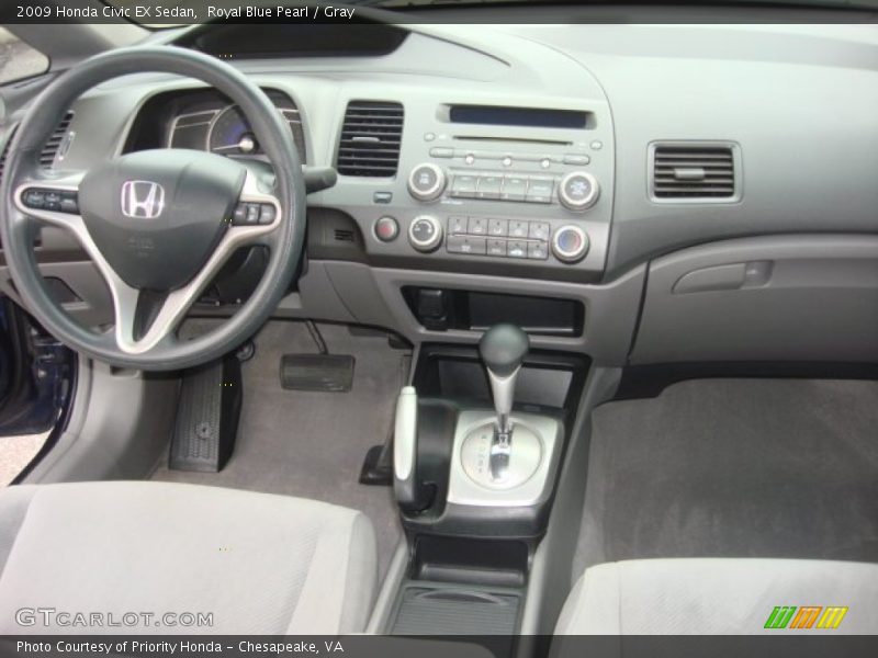 Royal Blue Pearl / Gray 2009 Honda Civic EX Sedan