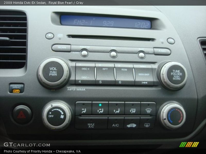 Royal Blue Pearl / Gray 2009 Honda Civic EX Sedan