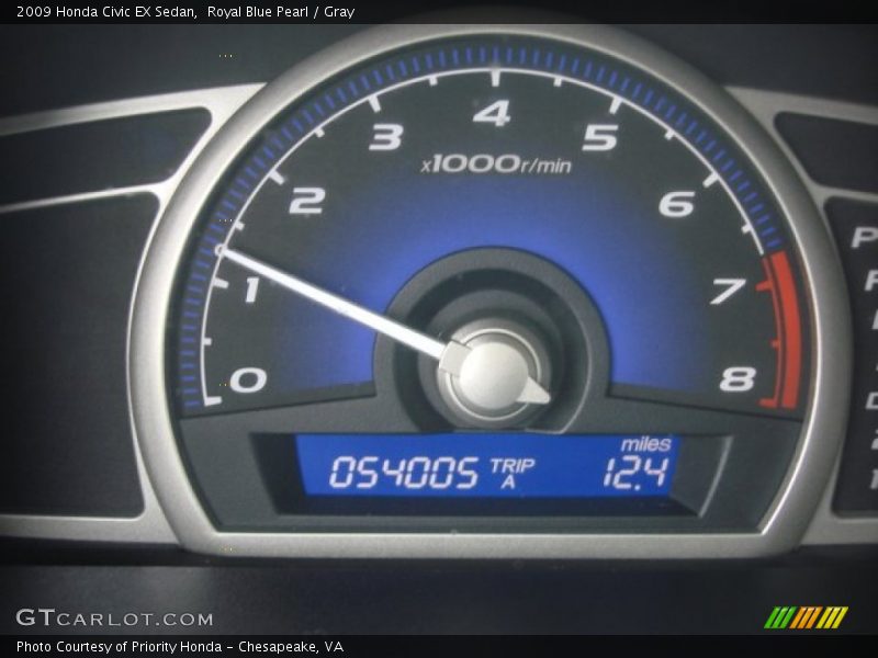 Royal Blue Pearl / Gray 2009 Honda Civic EX Sedan