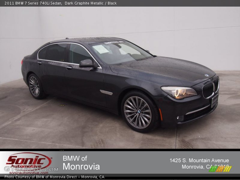 Dark Graphite Metallic / Black 2011 BMW 7 Series 740Li Sedan