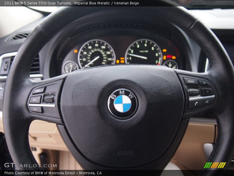 Imperial Blue Metallic / Venetian Beige 2011 BMW 5 Series 550i Gran Turismo