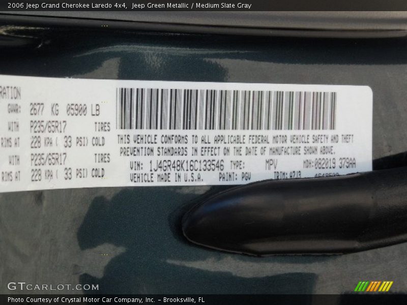 Jeep Green Metallic / Medium Slate Gray 2006 Jeep Grand Cherokee Laredo 4x4